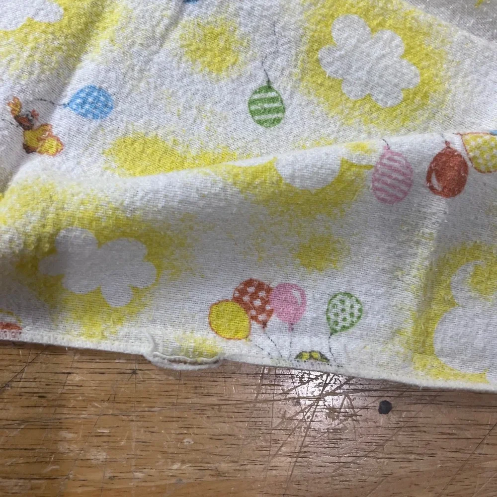 Vtg Sesame Street Receiving Blanket Big Bird Cookie Monster Balloons 34x27